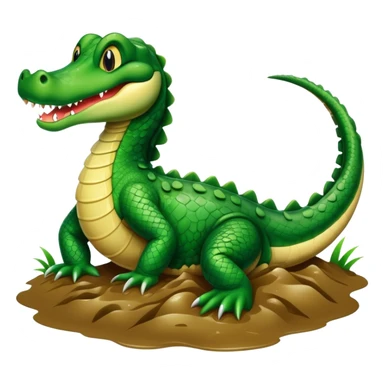 Alligator in the mud swishing tail sticker