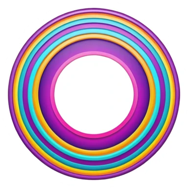 Psychedelic colored circle Border with shadowed edges sticker