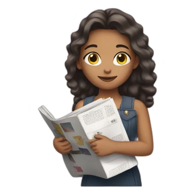 girl with a magazine sticker