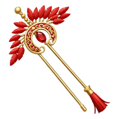 Red & Gold Hairpin – Decorative stick with red tassels.



 sticker