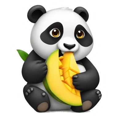 Panda eating mango  sticker