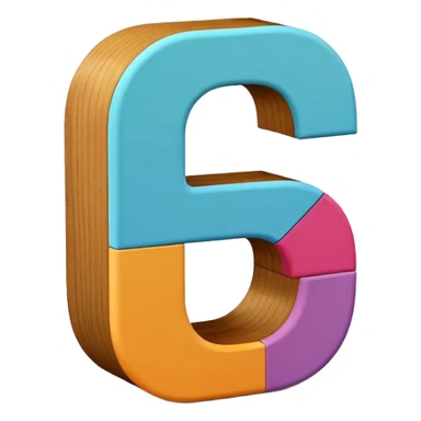 3D letter blocks, similar to alphabet blocks, to create a more dynamic and modern look. with the letter G sticker