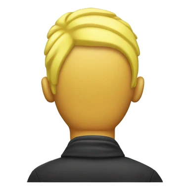 Back of a yellow mans head with short yellow hair sticker