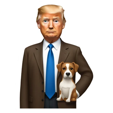 Donald trump with a brown catahoula dog sticker