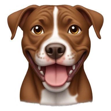 Brown Pitbull female smile  sticker