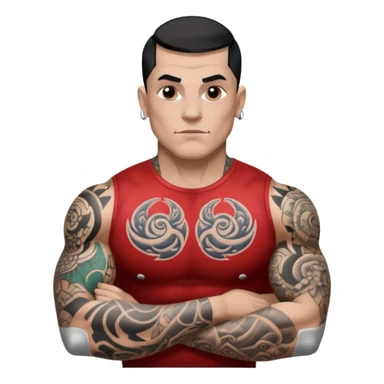 tattoo man, white skintone, more highlight the tattoo, body builder, heavy tattoos on fully chest, more tattoos on the body, more visible tattoo, big tattoos, tattoos on face. sticker