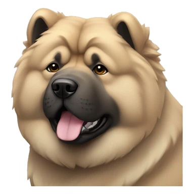 Beige grey chow-chow black muzzle sticker