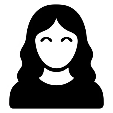 solid filled icon of a woman with long blonde wavy hair and green eyes sticker