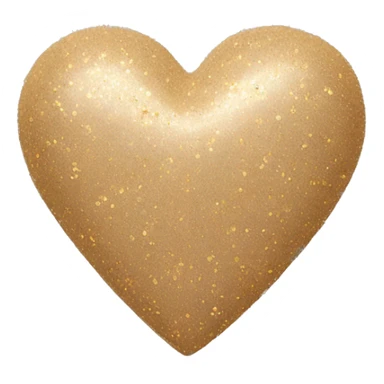 Beige heart with gold glitter sticker