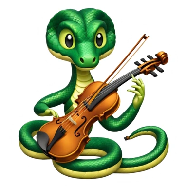 Snake playing playing violin sticker