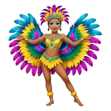 bailarina de samba de brasil cuerpo entero bailando sticker