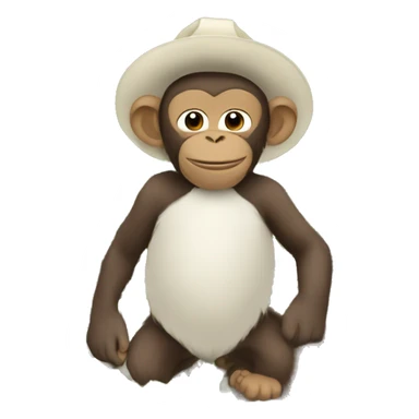 Monkey farming cotton sticker