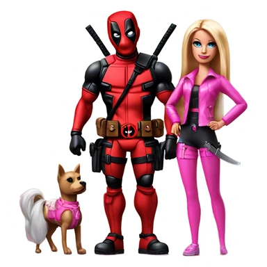 Deadpool  and barbie sticker