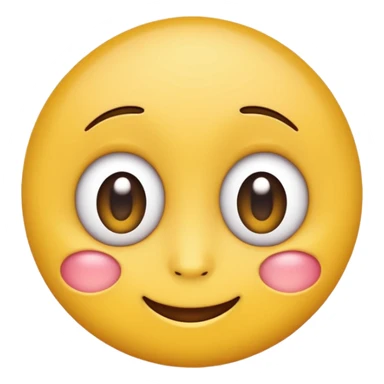 A round yellow emoji face with big eyes, a small smile, and a drop of drool coming from its mouth, in the style of modern phone emojis, clean vector design, flat shading, centered on a plain white background. sticker