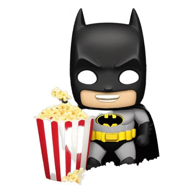 Batman eating pop corn sticker