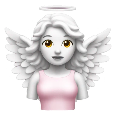  white pink  angel statue sticker