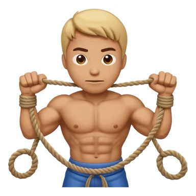 emoji person pulling a rope in tug of war sticker