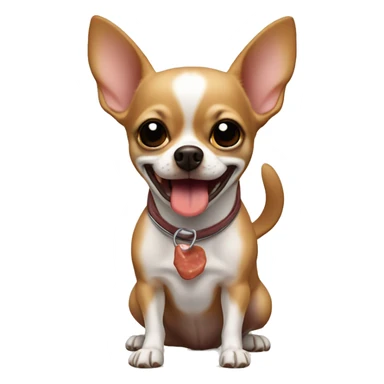 Chihuahua with steak in mouth￼ sticker