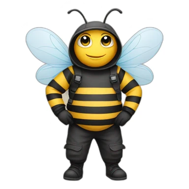 A bee wearing trousers sticker