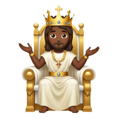 Dark skin Jesus on his heavenly Throne with crown sticker