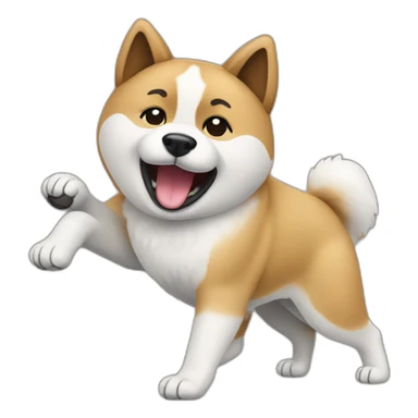 Akita dog dancing sticker