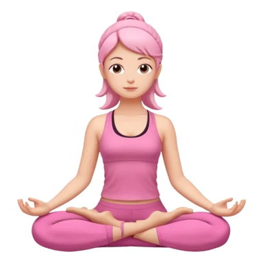 girl meditating with pink yoga set  sticker