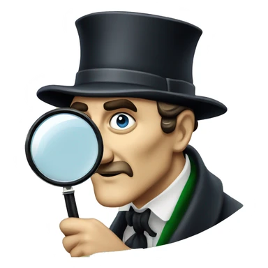 Basil rathbone as Sherlock holmes looking through magnifying glass sticker
