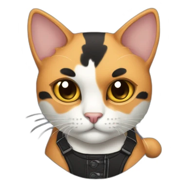 Halloween Meowscles is a buff anthropomorphic calico  cat  he has a shadow design with black  jeans sticker