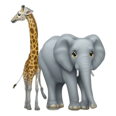 Un éléphant sur une girafe sticker