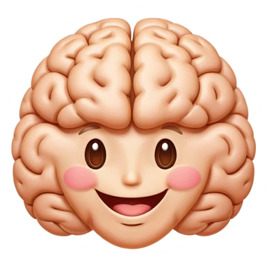 A happy, healthy brain with a smiling face, looking vibrant and energetic sticker