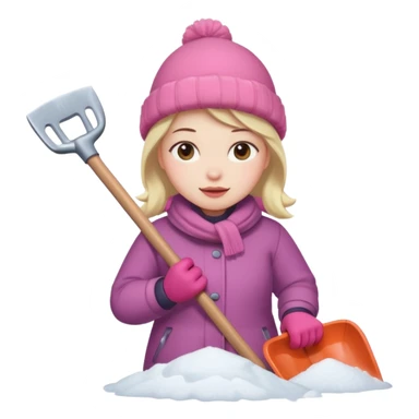 Shoveling snow sticker