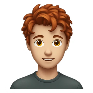 A young man, 15 years old, with a dark red hair sticker