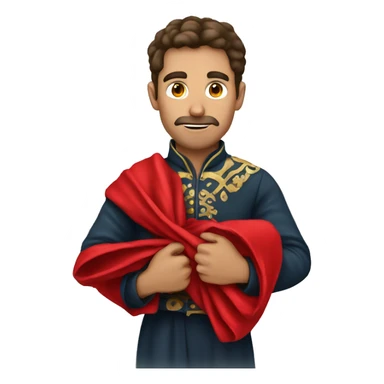 torero with a red blanket in hands sticker