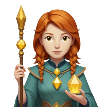 fantasy magic tarot card low poly ginger sticker