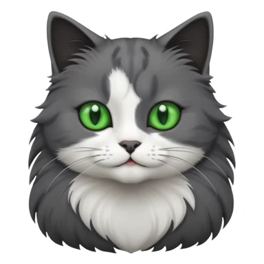 one dark grey and white cat and one completely solid dark grey cat with green eyes and white paws sticker