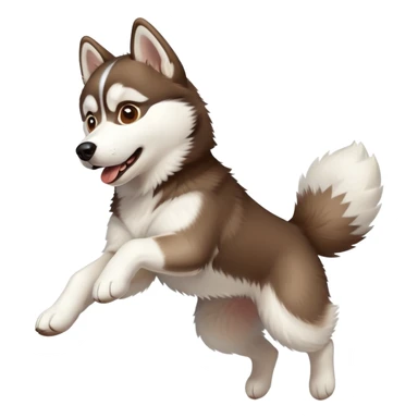 husky dog jumping in the air sticker