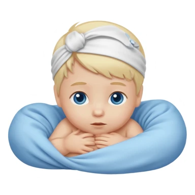 blond blue eye newborn alone sticker
