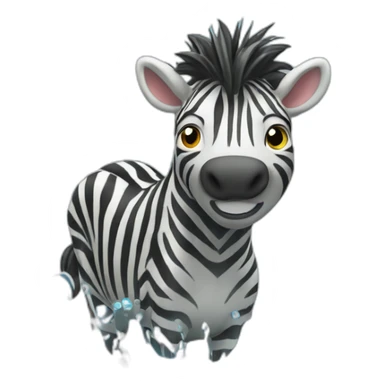 zèbre dans l'eau sticker