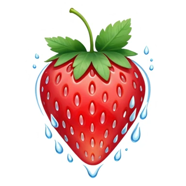 water with strawberry slice sticker
