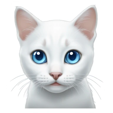 White kitten with blue eyes sticker