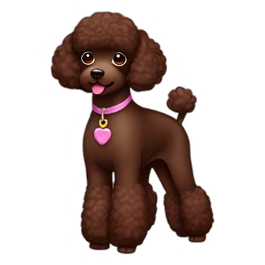 Chocolate poodle Asian cut sticker
