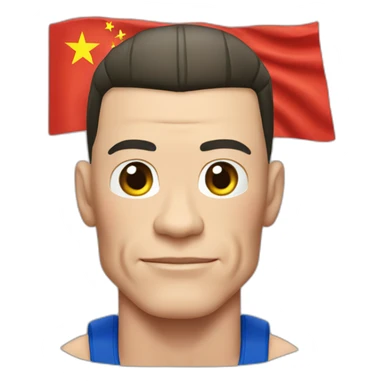 John cena with china flag sticker
