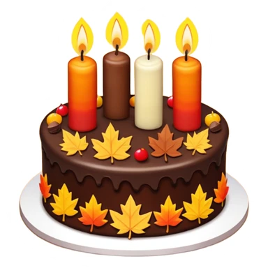 birthday cake with fall leafs and candles  sticker