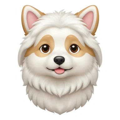 Cute white and fluffy dog ￼ sticker