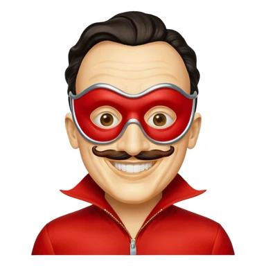 Emoji de la película La casa de papel máscara y la ropa rojo y la máscara color crema  realista  sticker