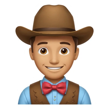 cowboy with bow tie sticker