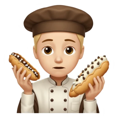 SAD SAD crying overworked pastry chef with cannoli sticker
