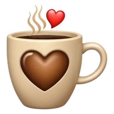 Brown heart and coffee cup inside sticker