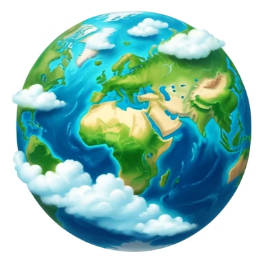 Cinematic Realistic Earth, depicted with vibrant blue oceans, clouds, and lush green continents rendered in exquisite detail, high shine, and a soft radiant glow that captures the dynamic, life-sustaining beauty of our home planet. sticker