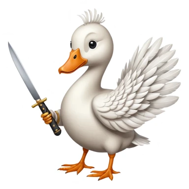 Goose with a knife  sticker